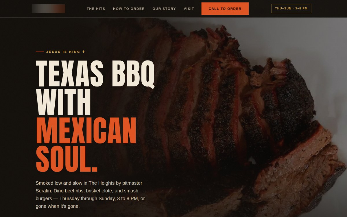 BBQ restaurant website concept preview