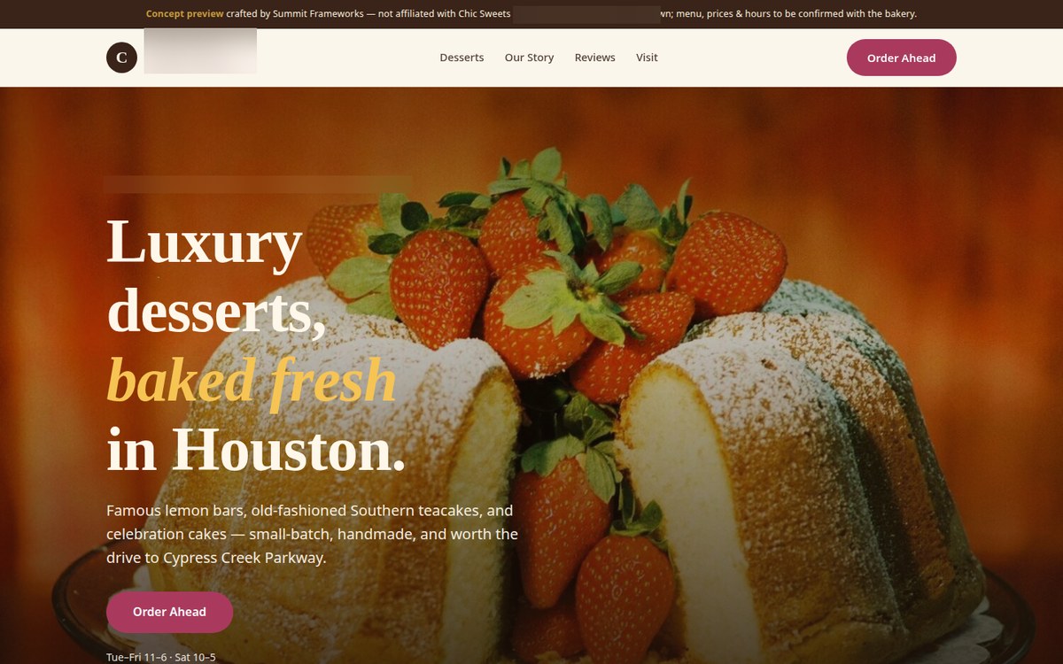 Bakery website concept thumbnail