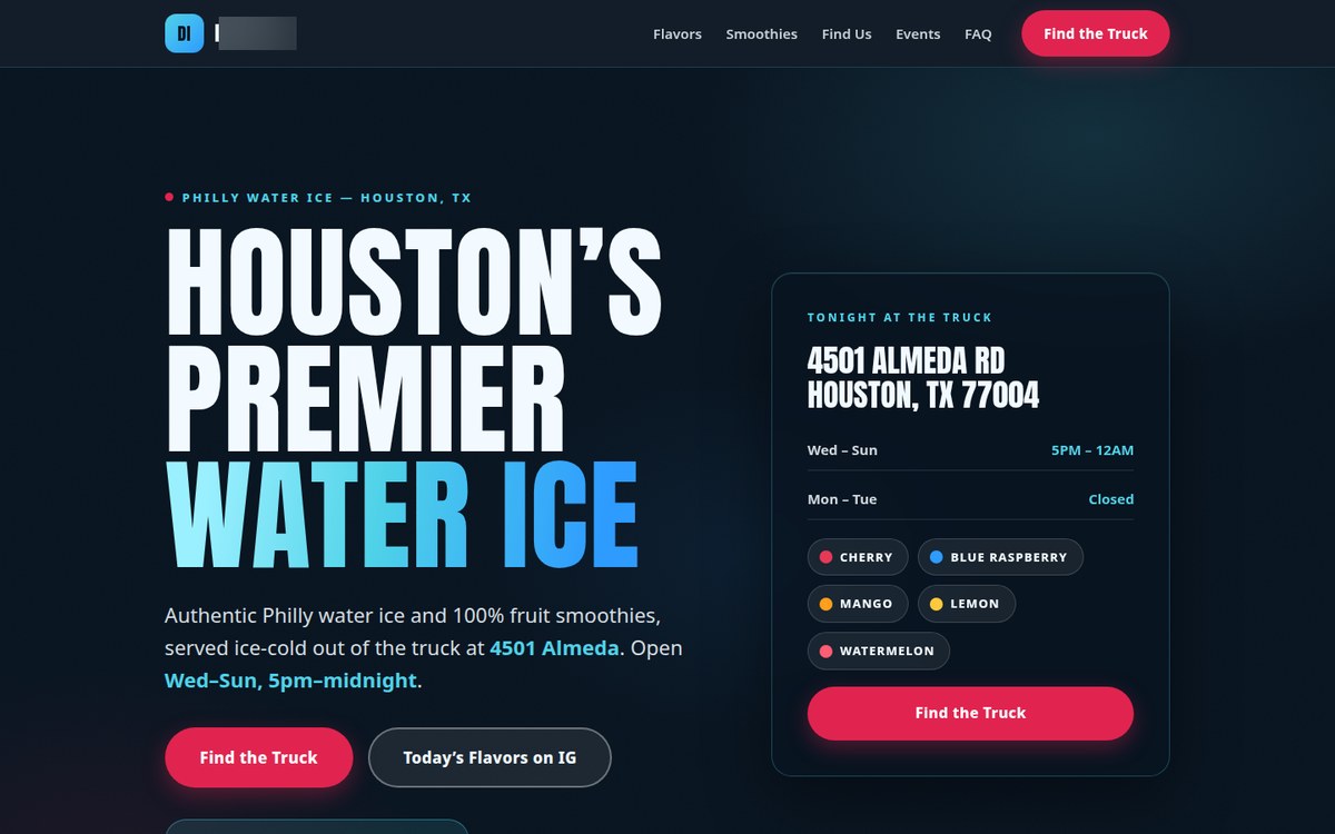 Dessert truck website concept thumbnail