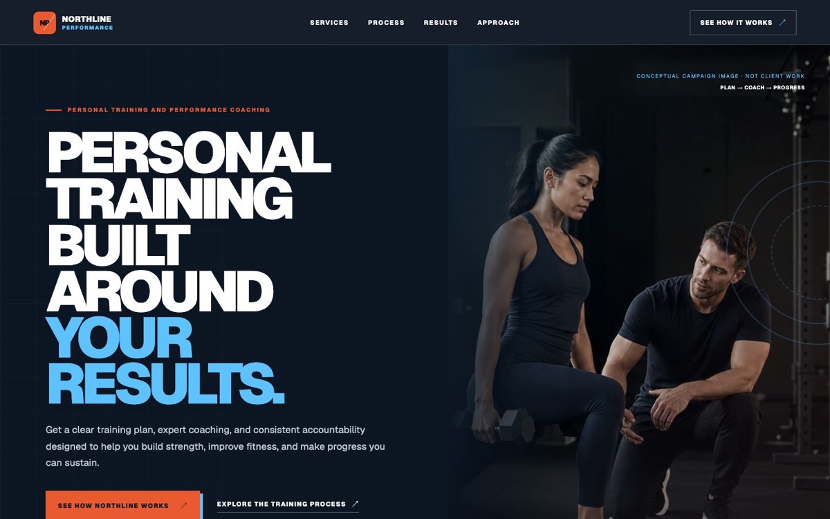 Fitness website preview