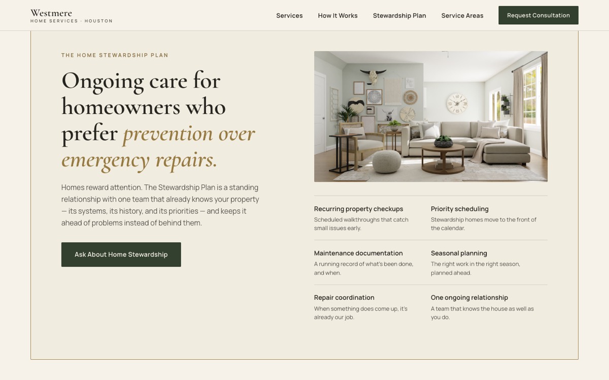 Home services website preview